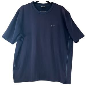Nike Navy Blue Crew Neck Mesh Athletic Short Sleeve T-Shirt Reg Size L